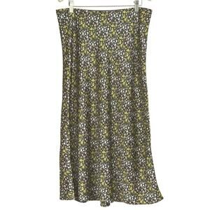 J. Crew brown maxi skirt, medium, cottagecore, dark floral, bohemian, earthy